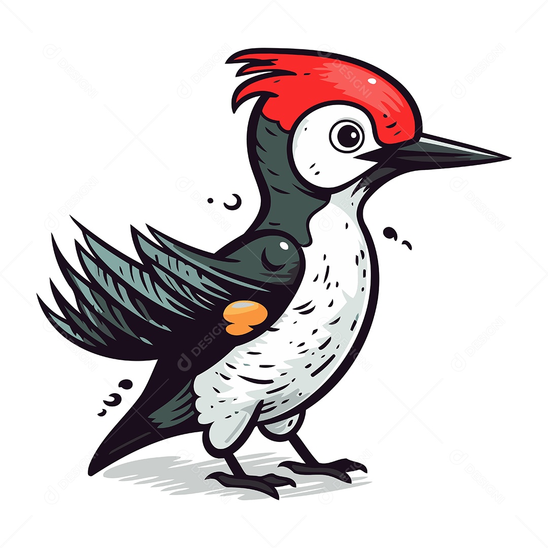 Pica Pau de Desenho Animado Ilustração Vetor EPS