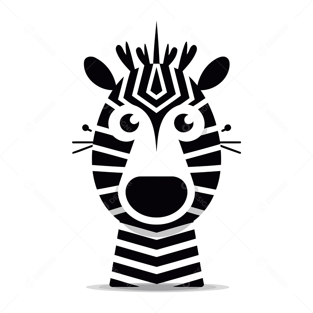 Zebra de Desenho Animado Ilustração Vetor EPS