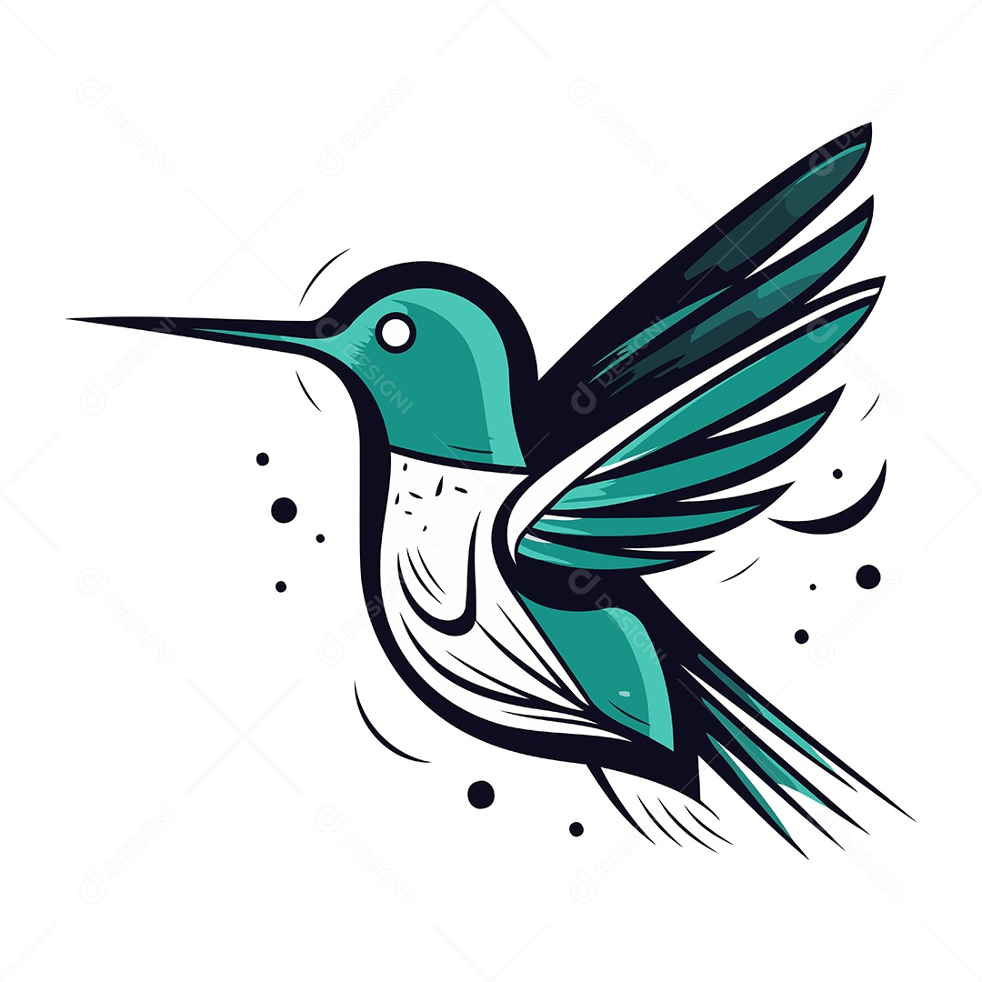 Beija Flor de Desenho Animado Ilustração Vetor EPS