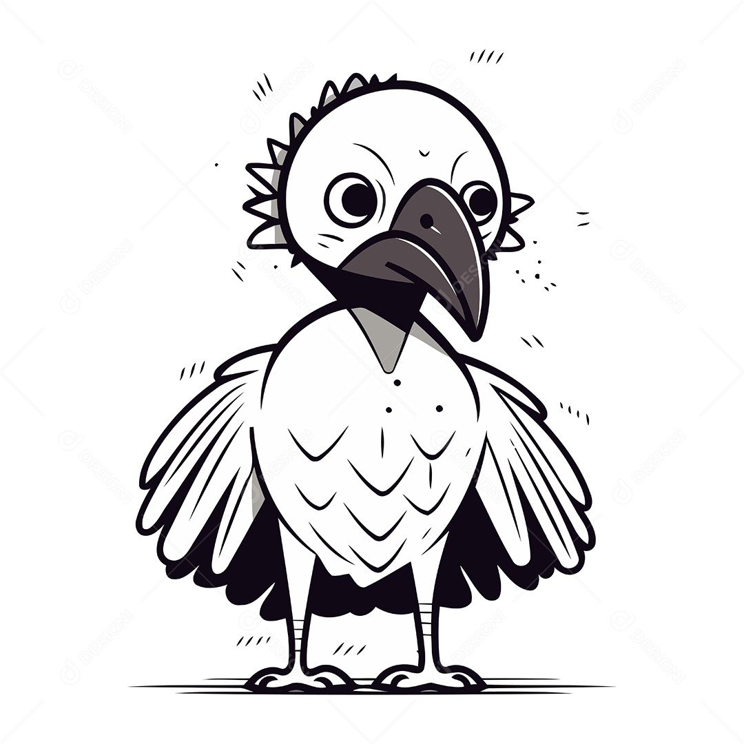 Abutre de Desenho Animado Ilustração Vetor EPS