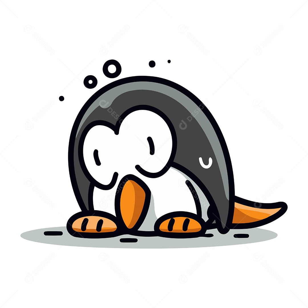 Pinguim de Desenho Animado Ilustração Vetor EPS