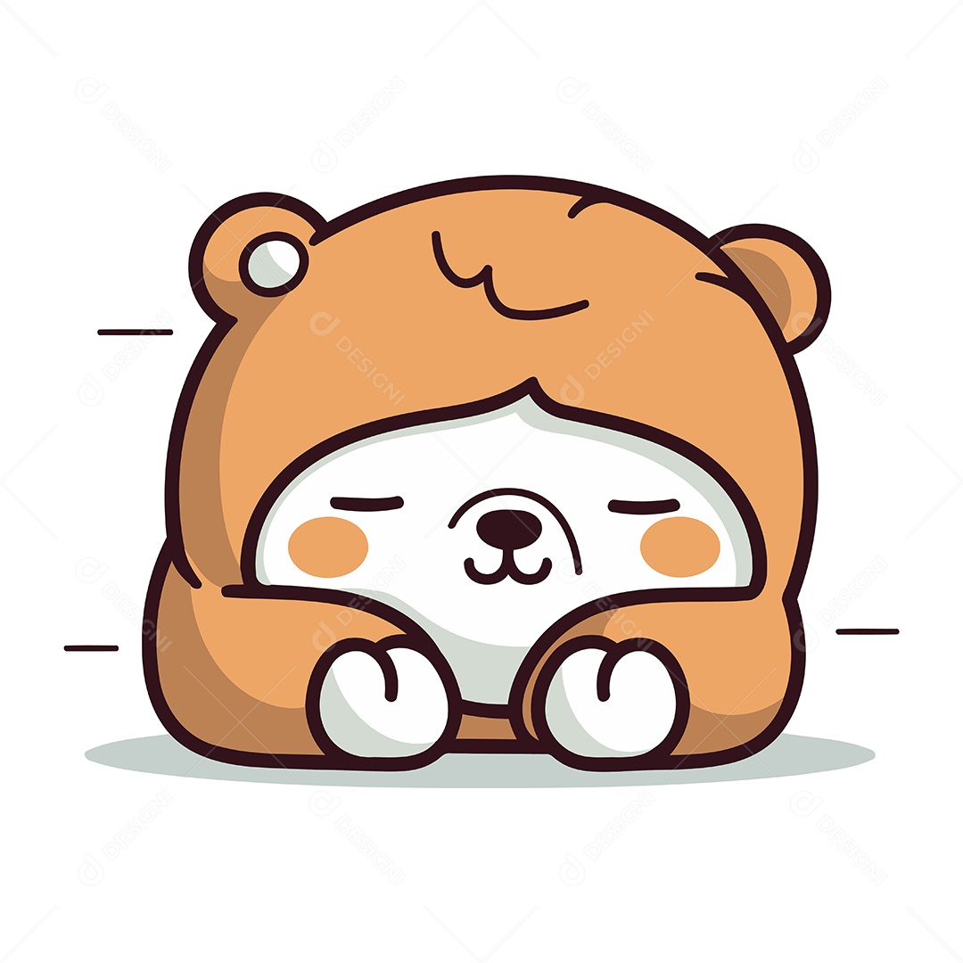 Urso Fofo de Desenho Animado Ilustração Vetor EPS