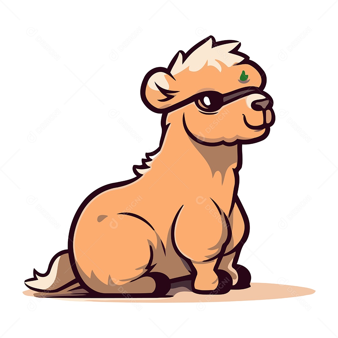 Alpaca de Desenho Animado Ilustração Vetor EPS