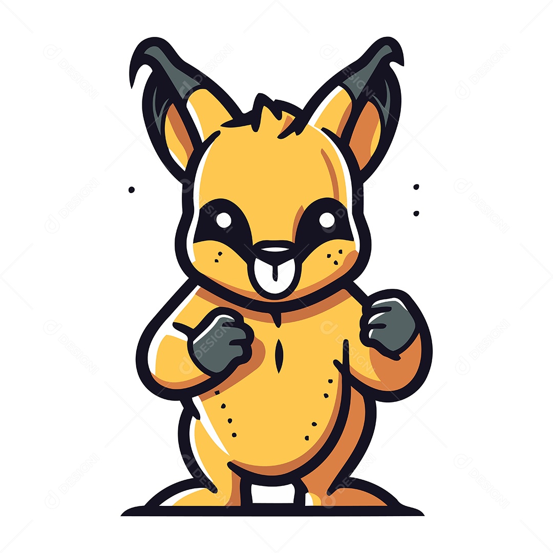 Raposa de Desenho Animado Ilustração Vetor EPS