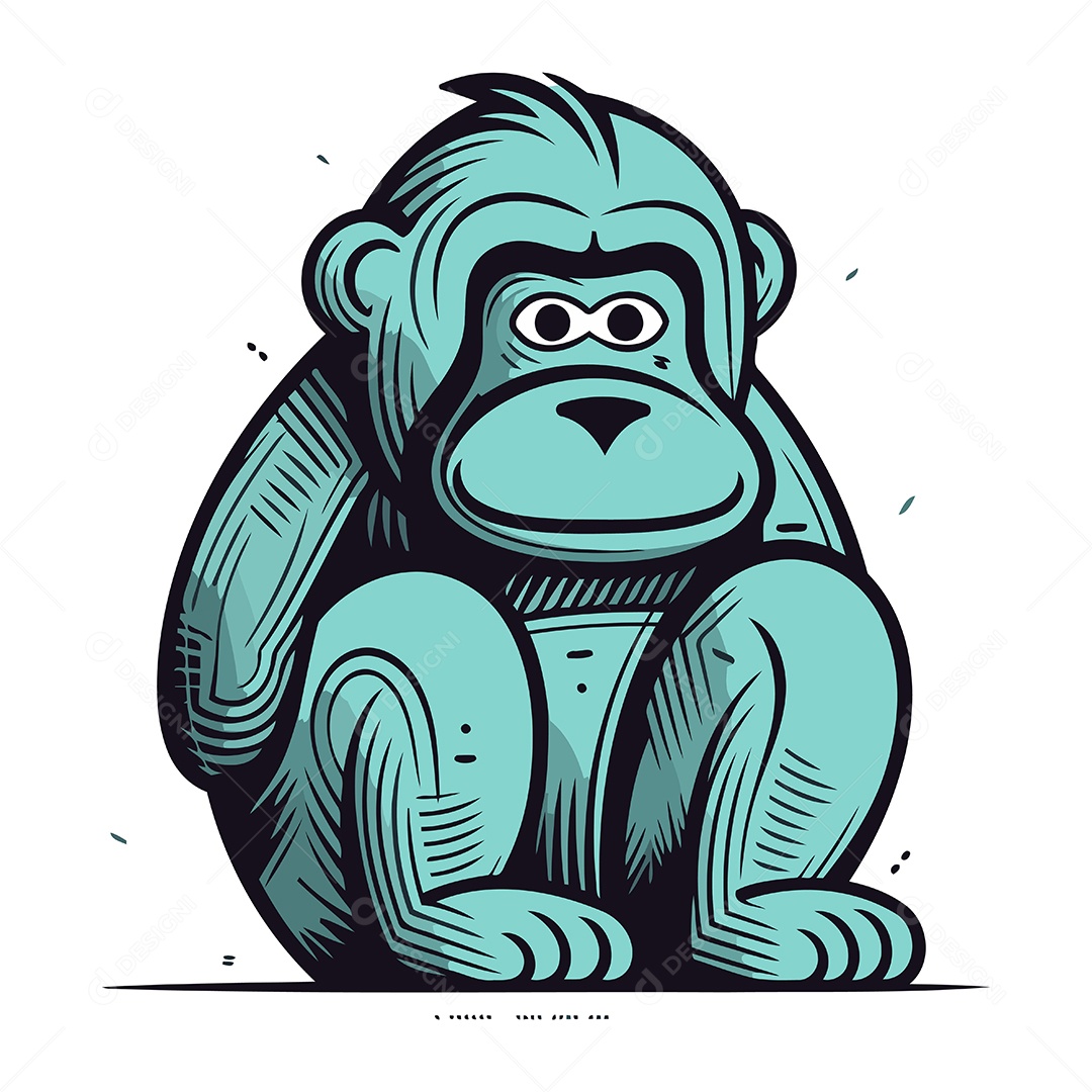 Macaco de Desenho Animado Ilustração Vetor EPS