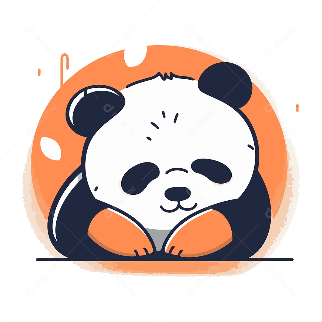 Urso Panda Fofo de Desenho Animado Ilustração Vetor EPS