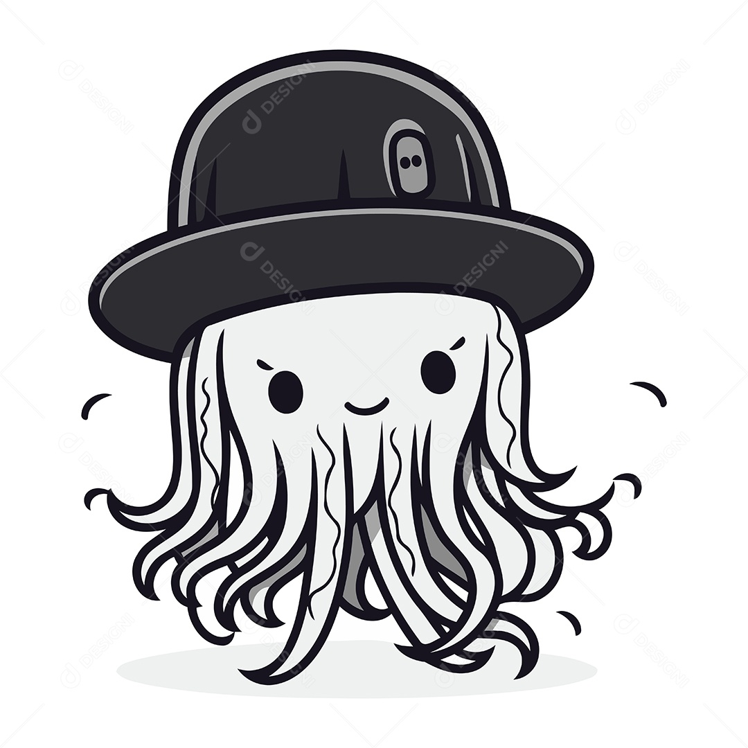 Água Viva de Desenho Animado Ilustração Vetor EPS