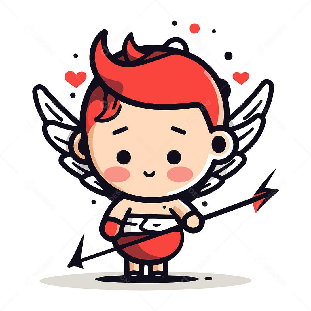 Cupido de Desenho Animado Ilustração Vetor EPS