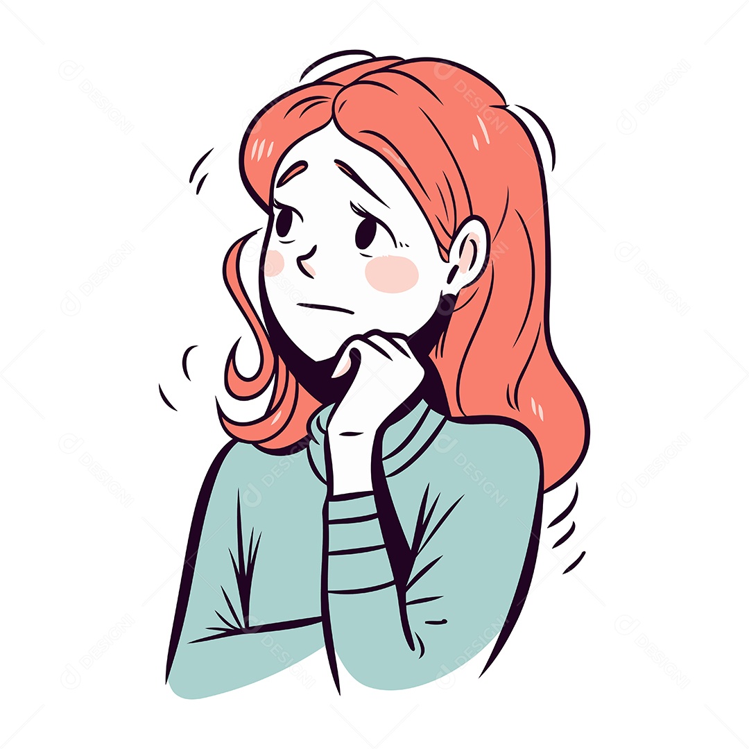 Menina de Desenho Animado Ilustração Vetor EPS