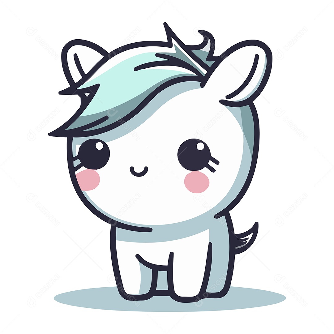 Cavalinho Fofo de Desenho Animado Ilustração Vetor EPS