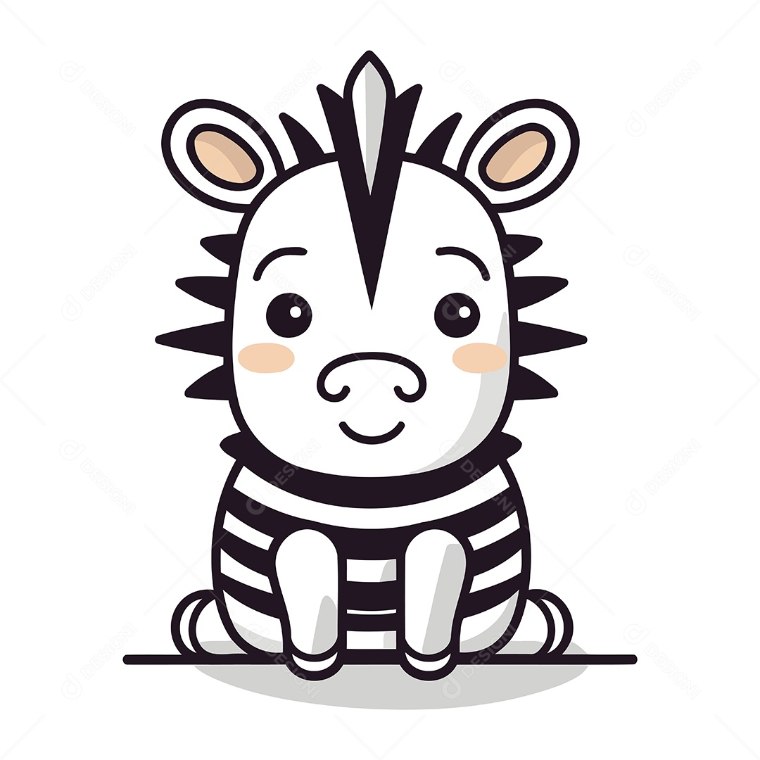Zebra de Desenho Animado Ilustração Vetor EPS