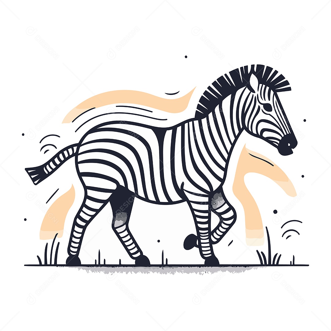 Zebra de Desenho Animado Ilustração Vetor EPS