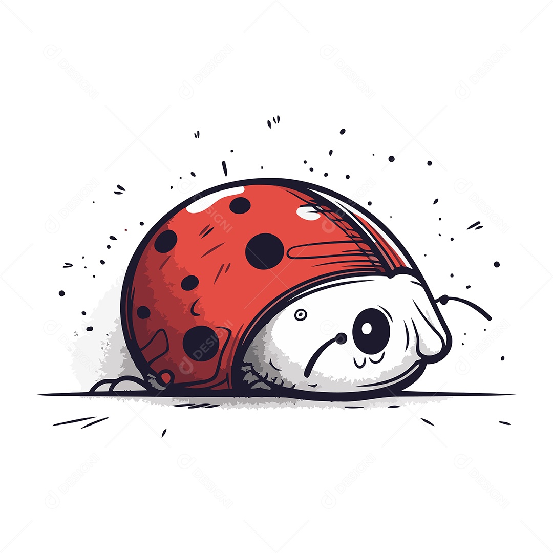 Joaninha de Desenho Animado Ilustração Vetor EPS