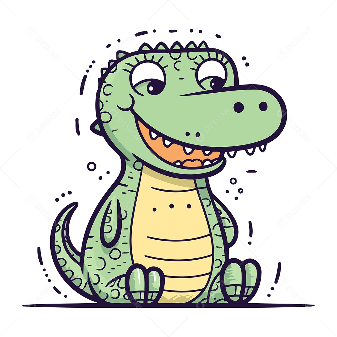 Crocodilo de Desenho Animado Ilustração Vetor EPS