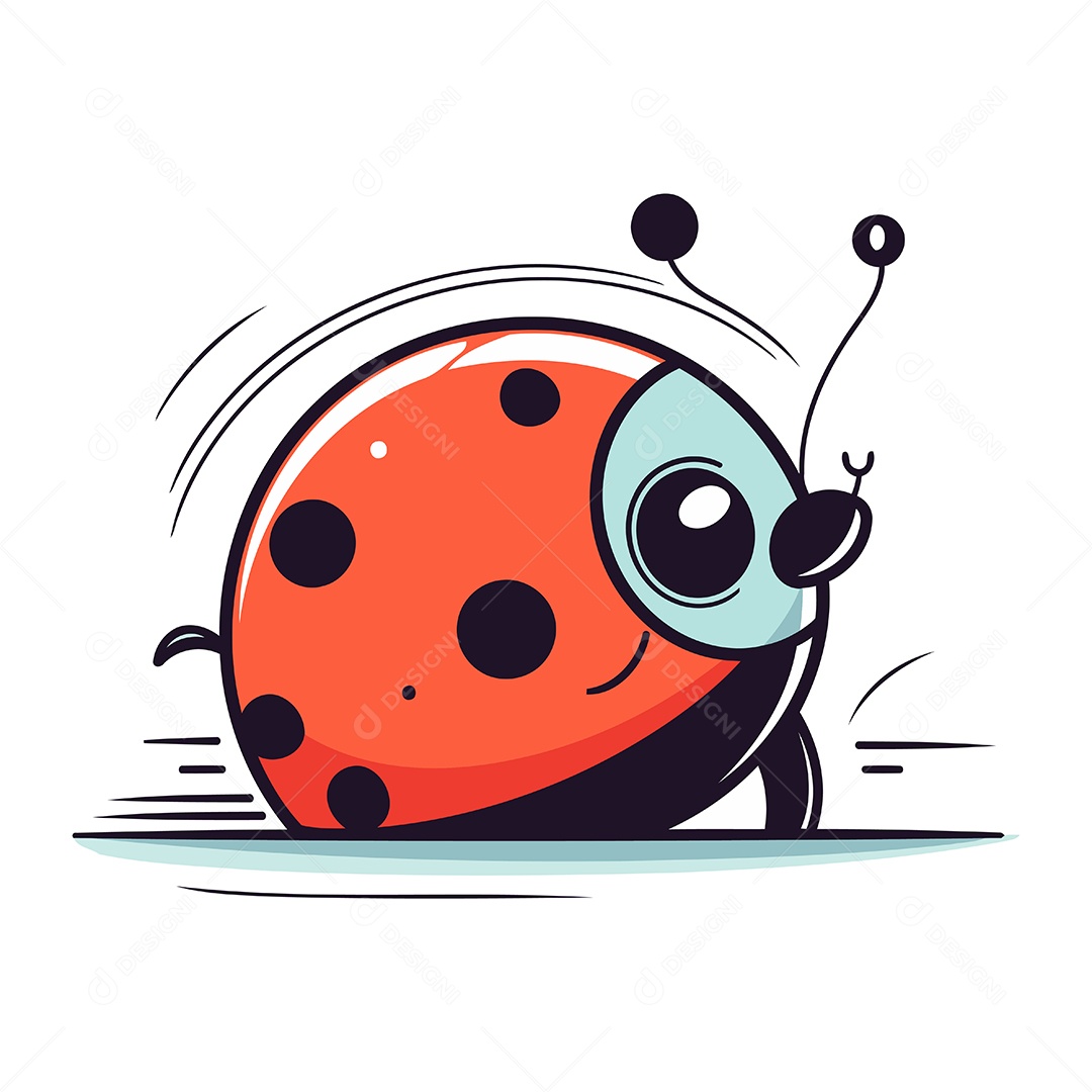 Joaninha de Desenho Animado Ilustração Vetor EPS