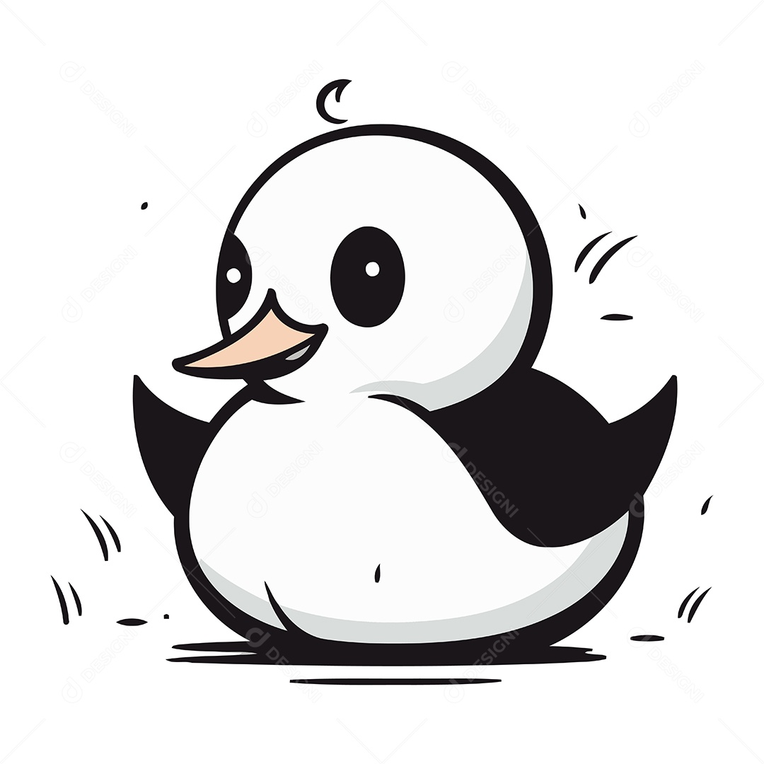 Pato de Desenho Animado Ilustração Vetor EPS