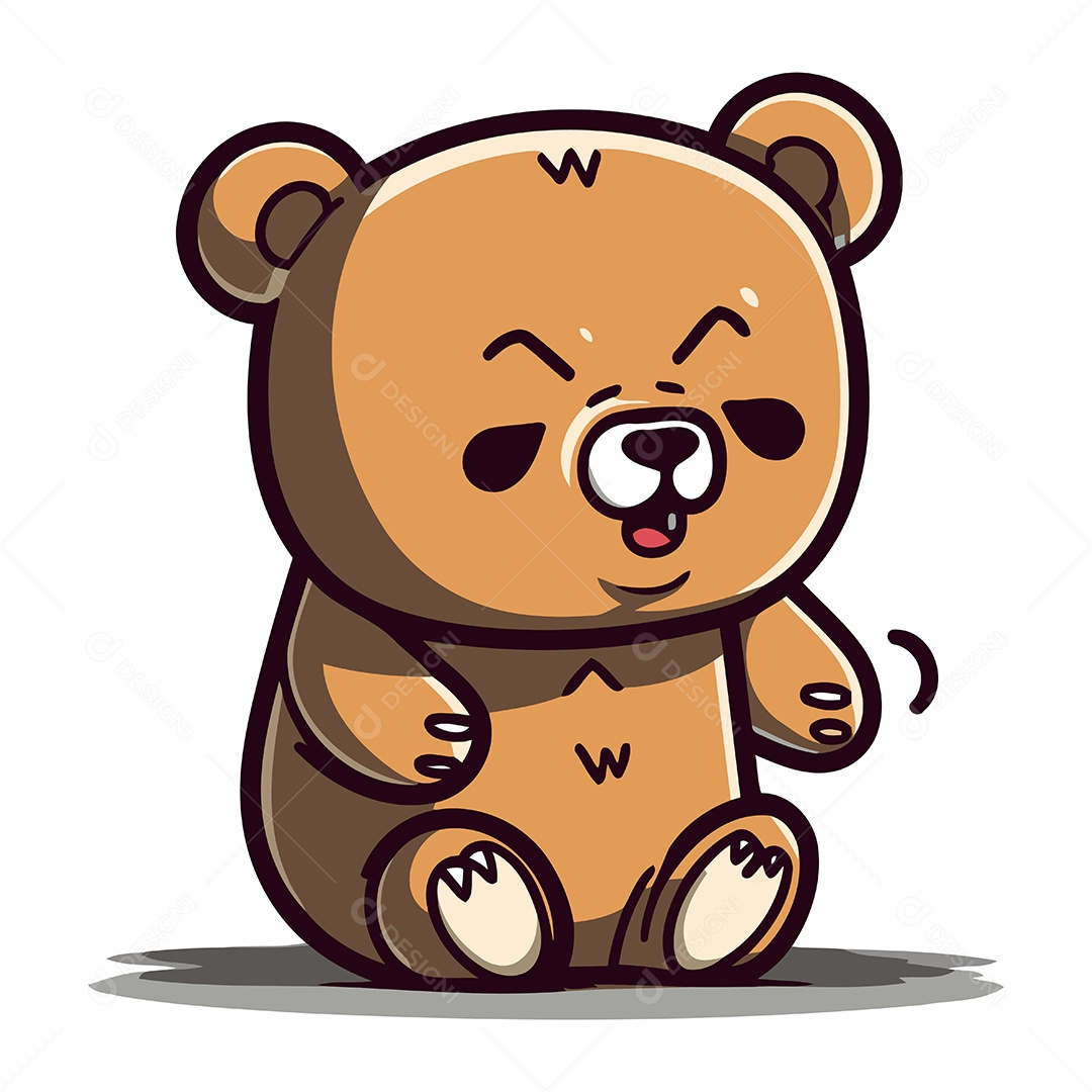 Urso Fofo de Desenho Animado Ilustração Vetor EPS