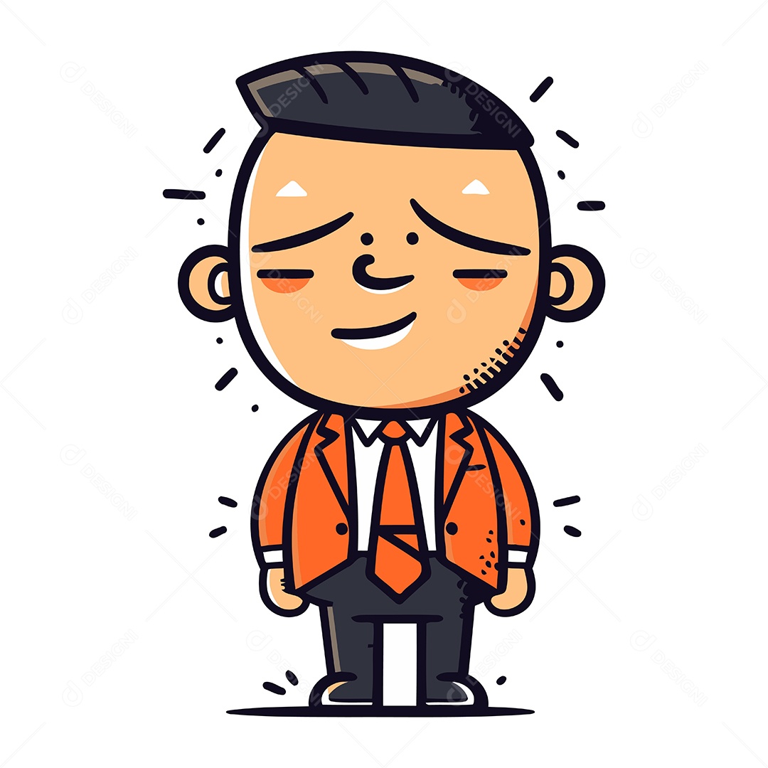 Empresário de Desenho Animado Ilustração Vetor EPS