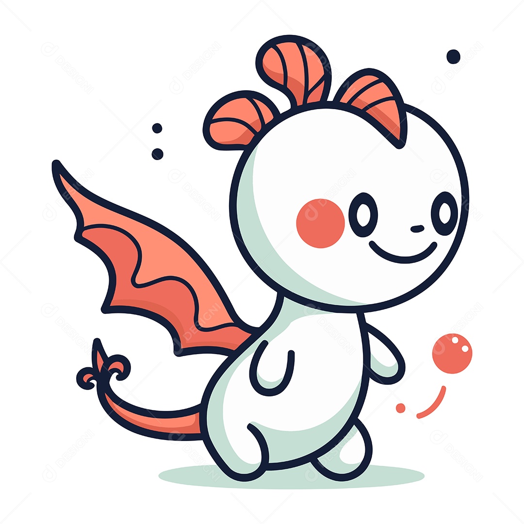 Dragão de Desenho Animado Ilustração Vetor EPS