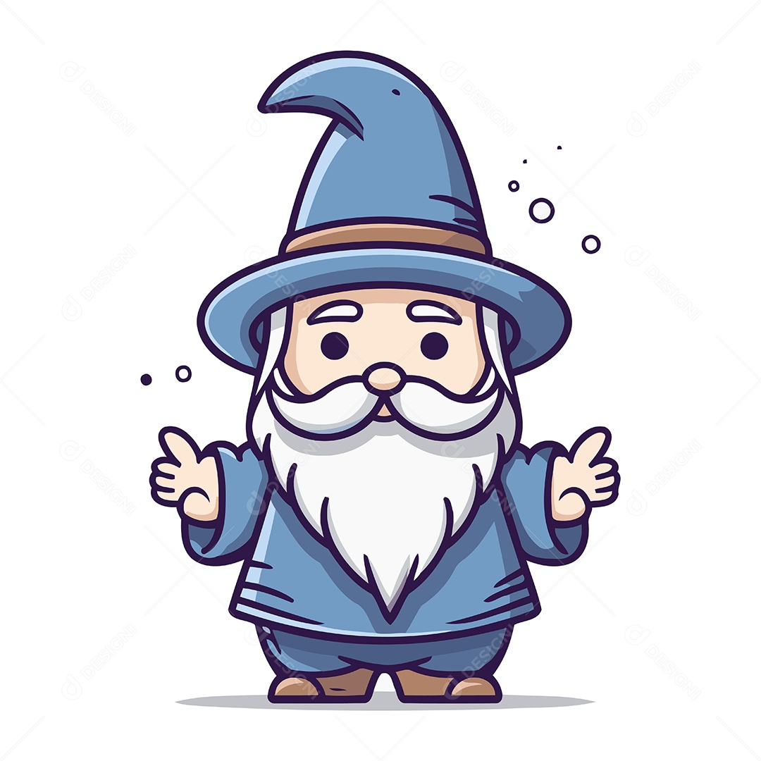 Mago de Desenho Animado Ilustração Vetor EPS