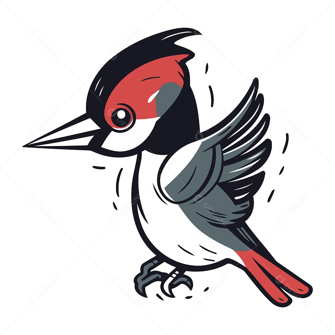 Pica Pau Malhado Grande Ilustração Vetor EPS