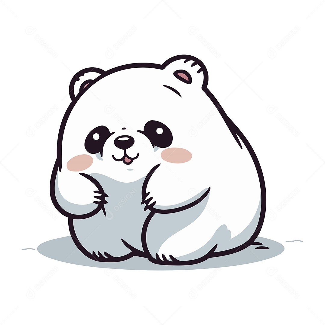 Urso Polar de Desenho Animado Ilustração Vetor EPS