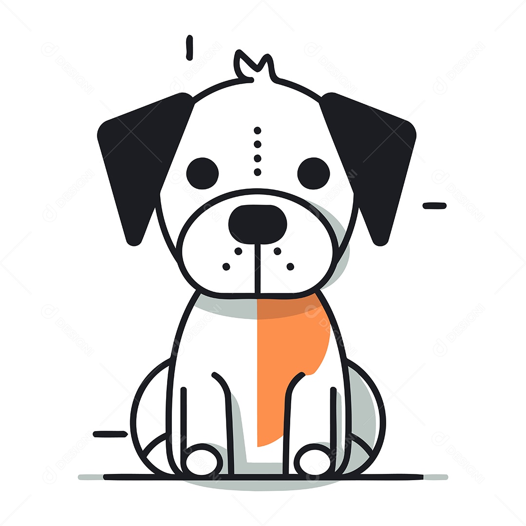 Cachorro Fofo de Desenho Animado Ilustração Vetor EPS