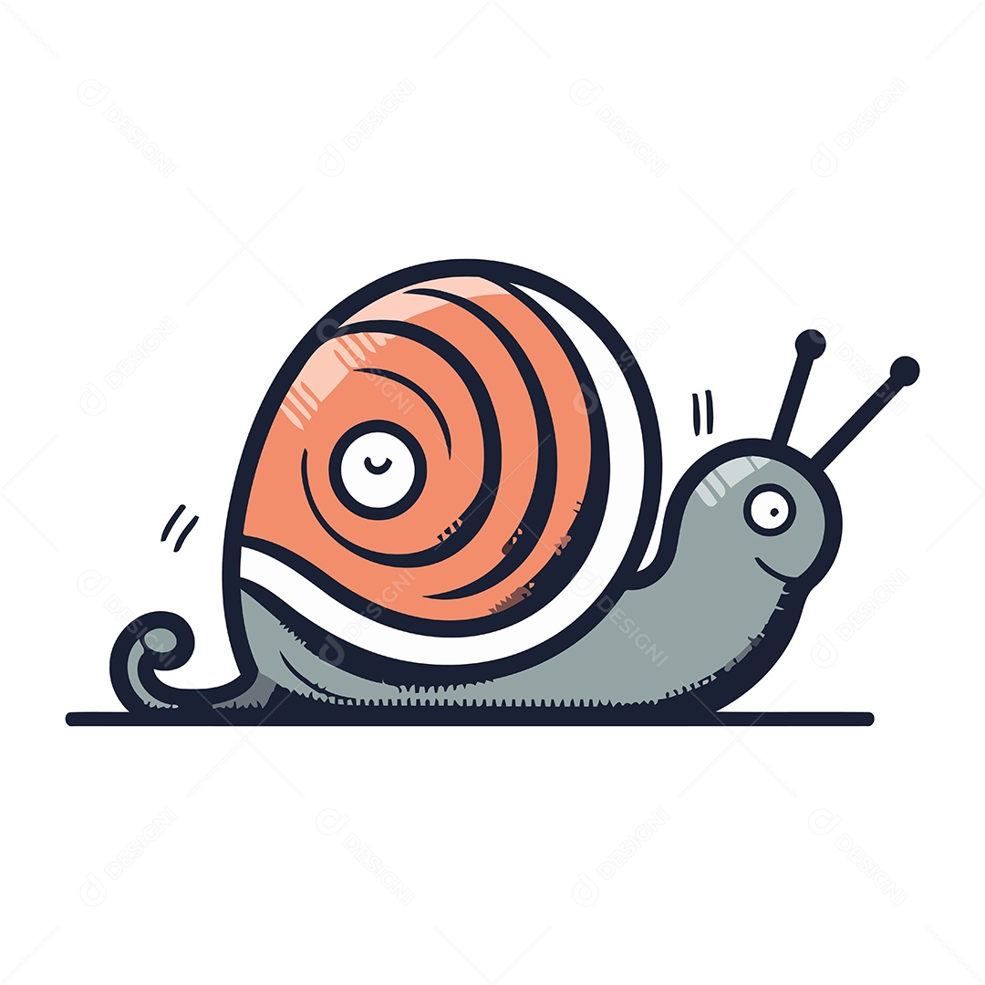 Caracol de Desenho Animado Ilustração Vetor EPS