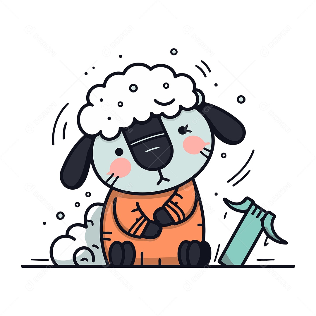 Ovelha de Desenho Animado Ilustração Vetor EPS