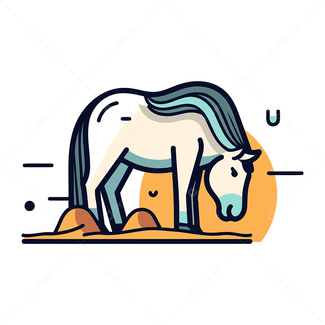 Cavalo de Desenho Animado Ilustração Vetor EPS