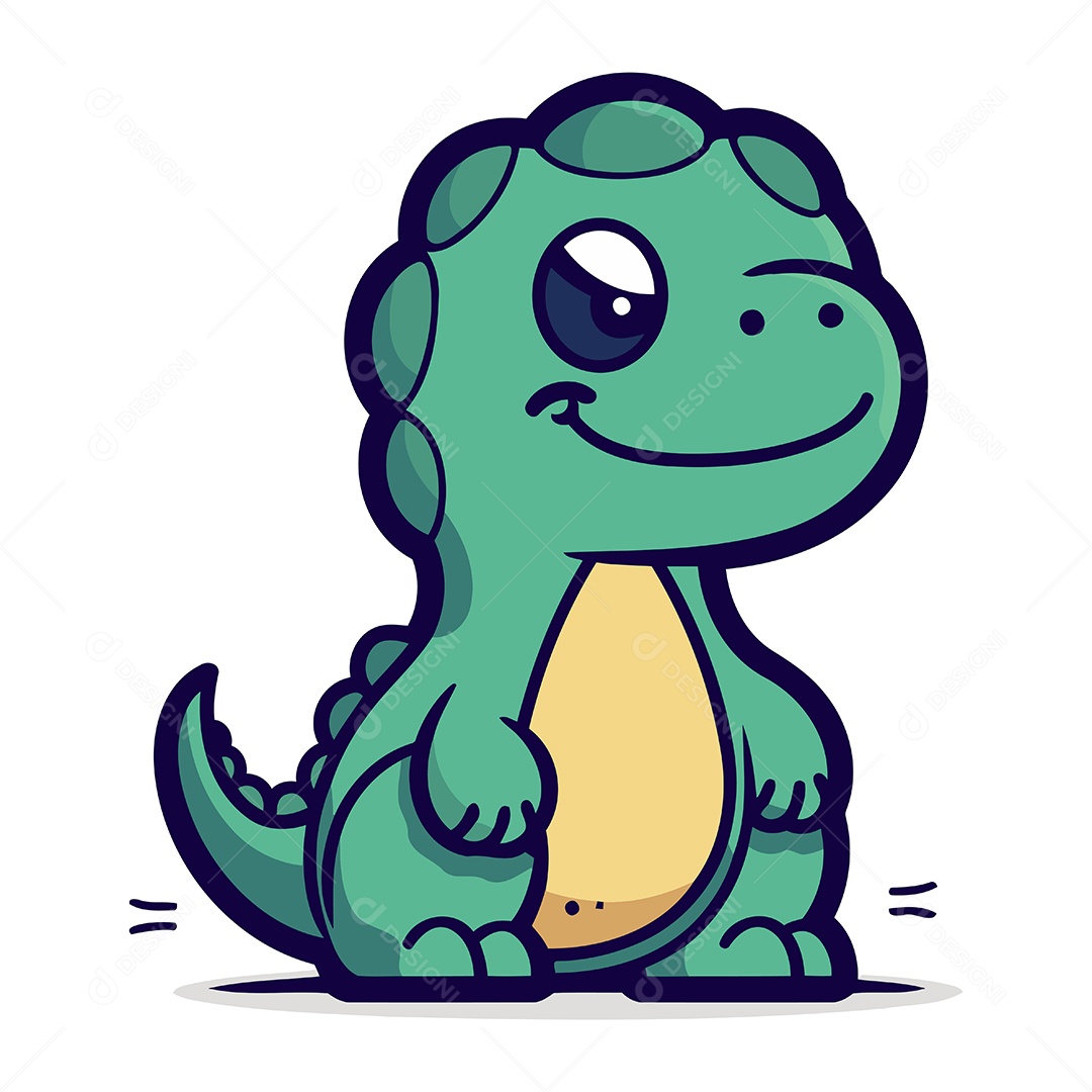 Crocodilo Fofo de Desenho Animado Ilustração Vetor EPS