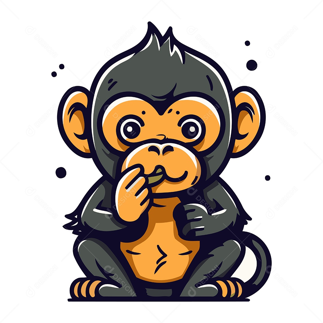 Macaco de Desenho Animado Ilustração Vetor EPS