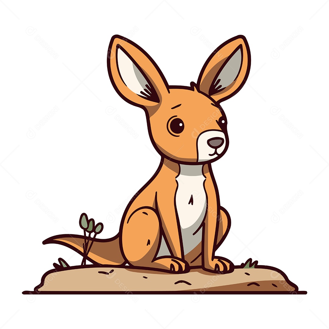 Canguru de Desenho Animado Ilustração Vetor EPS