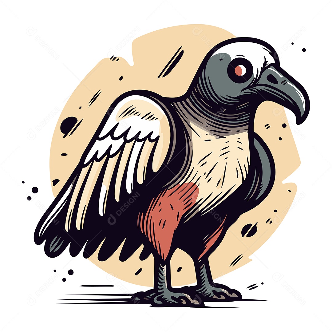 Abutre de Desenho Animado Ilustração Vetor EPS