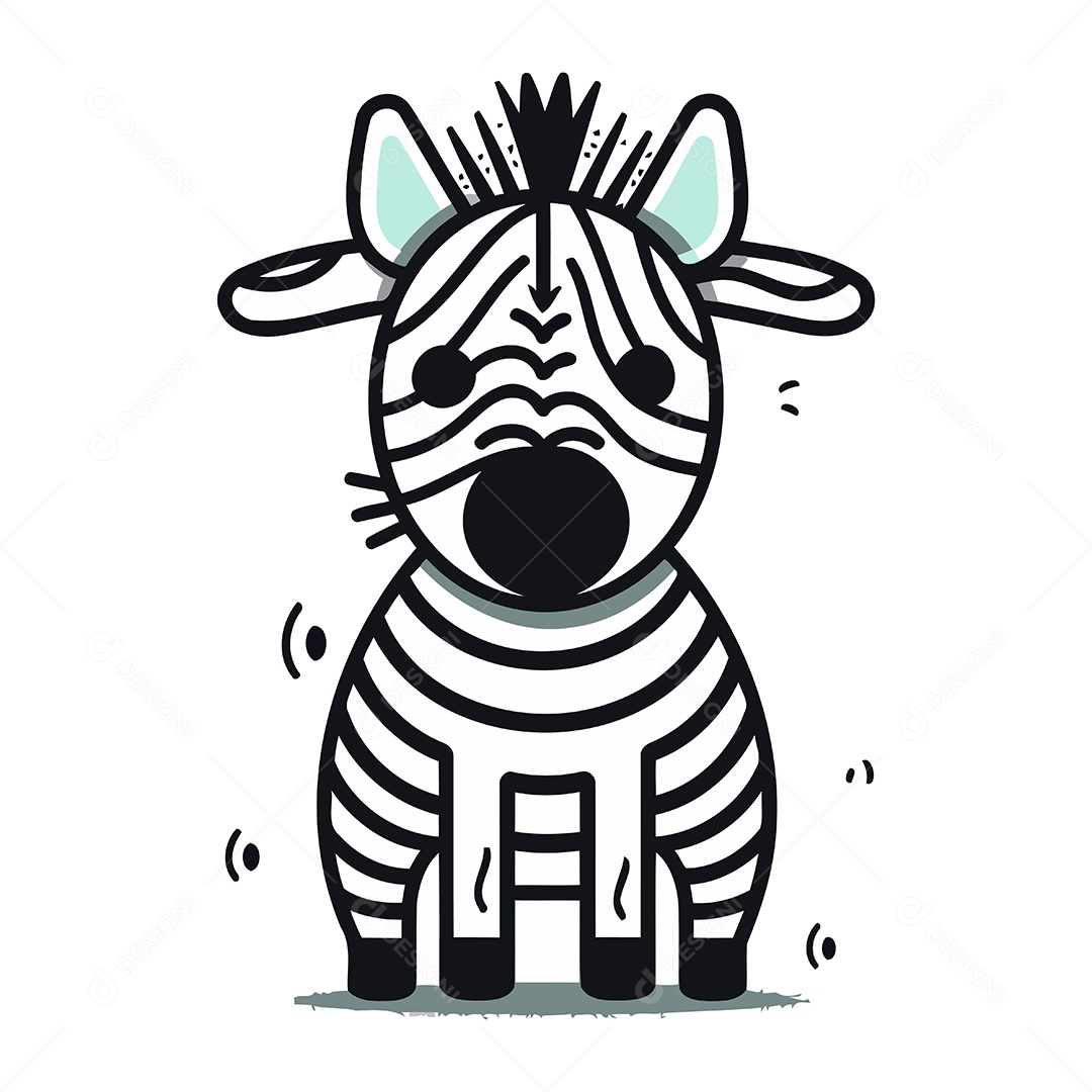 Zebra de Desenho Animado Ilustração Vetor EPS