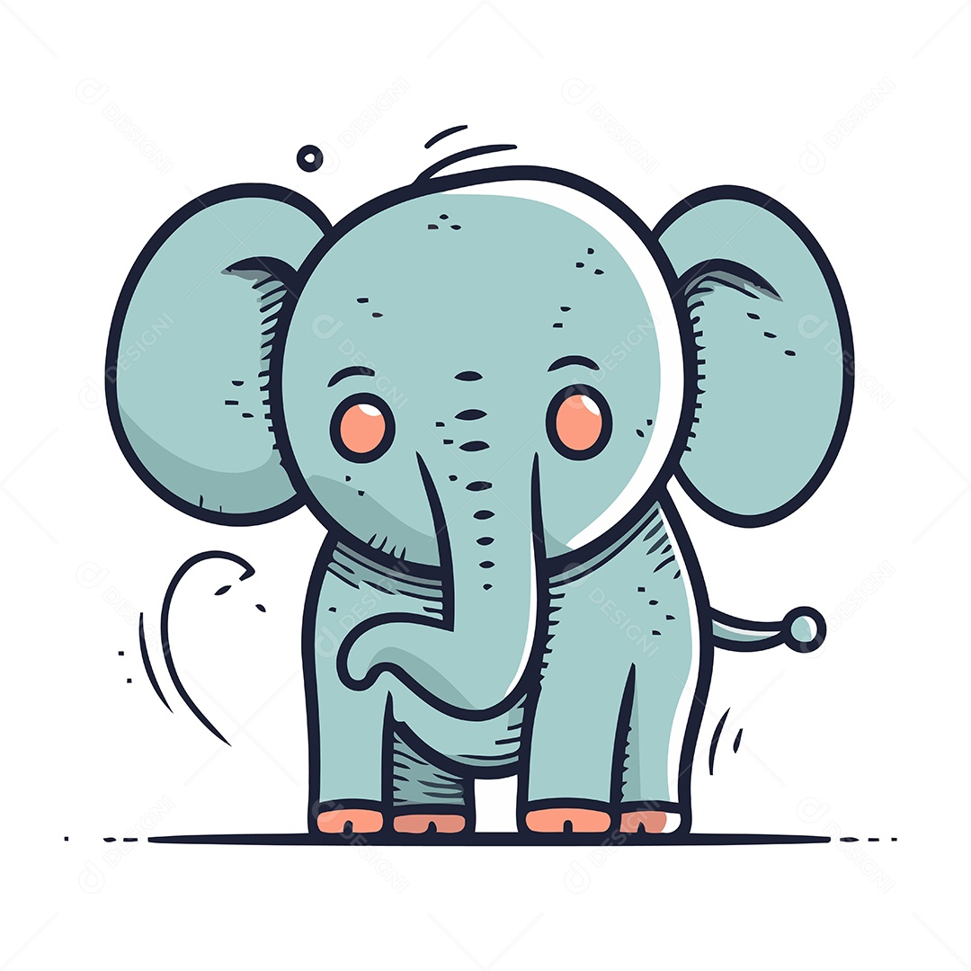 Elefante de Desenho Animado Ilustração Vetor EPS