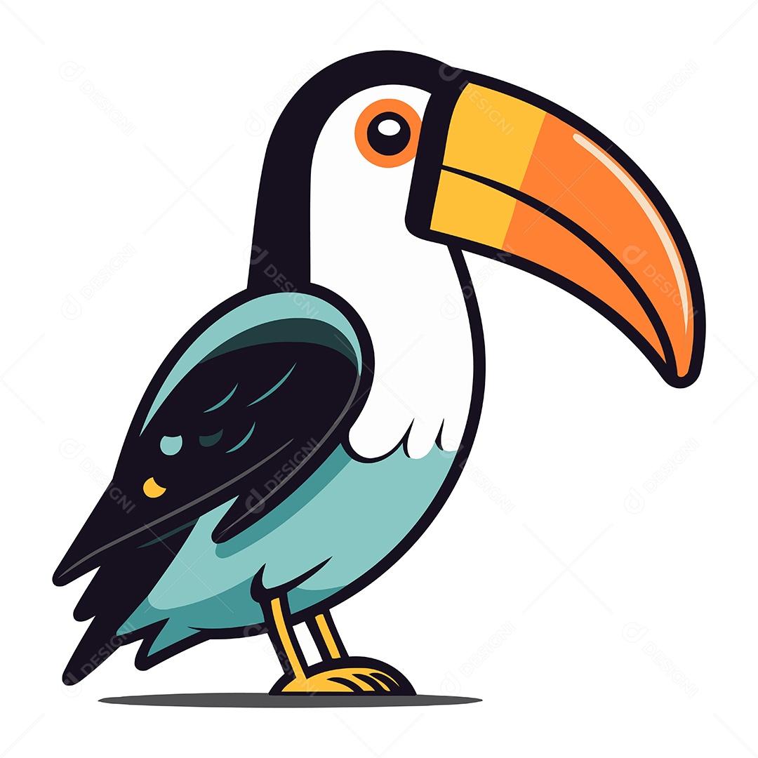 Tucano de Desenho Animado Ilustração Vetor EPS