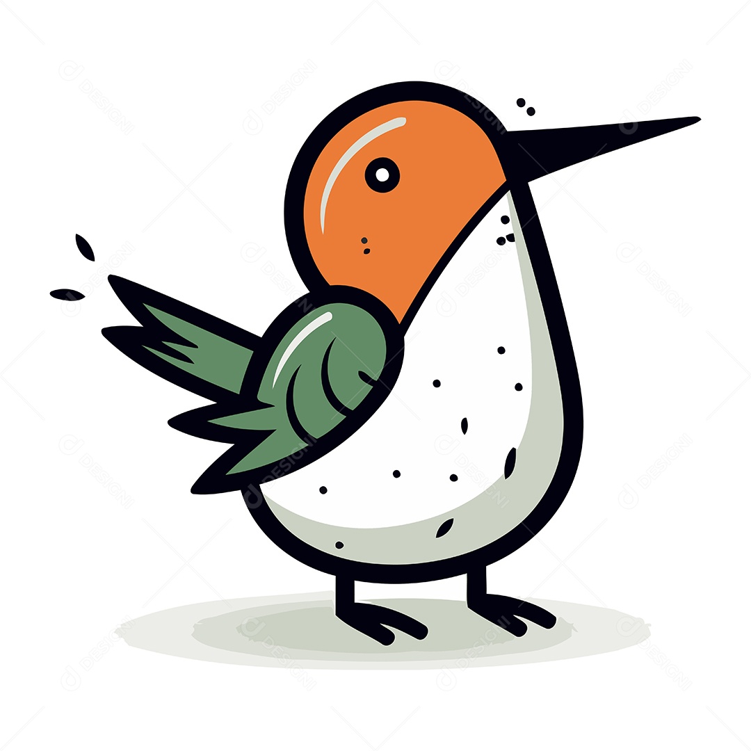 Beija Flor de Desenho Animado Ilustração Vetor EPS