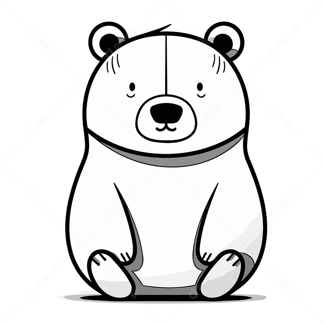 Urso Fofo de Desenho Animado Ilustração Vetor EPS