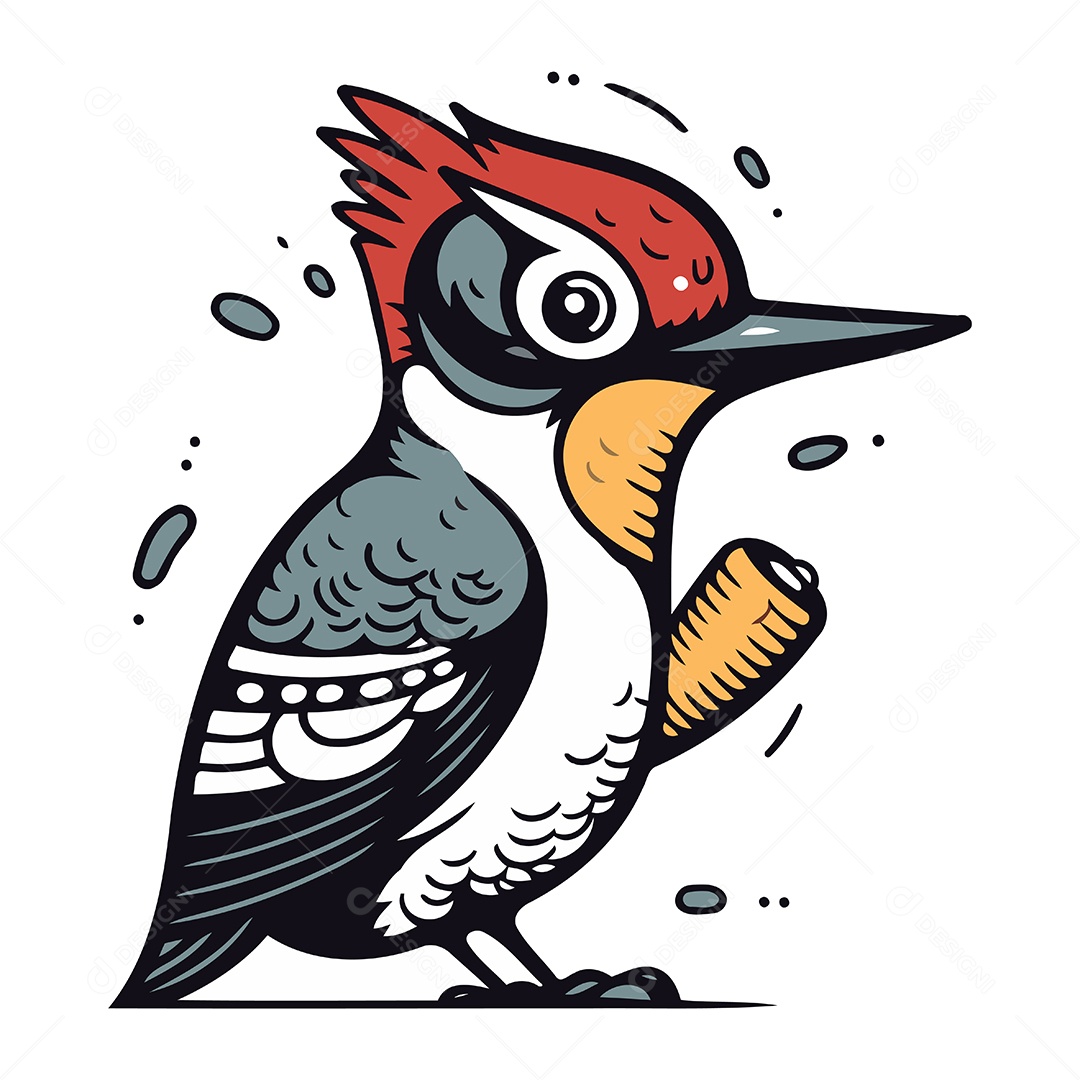 Pica Pau de Desenho Animado Ilustração Vetor EPS