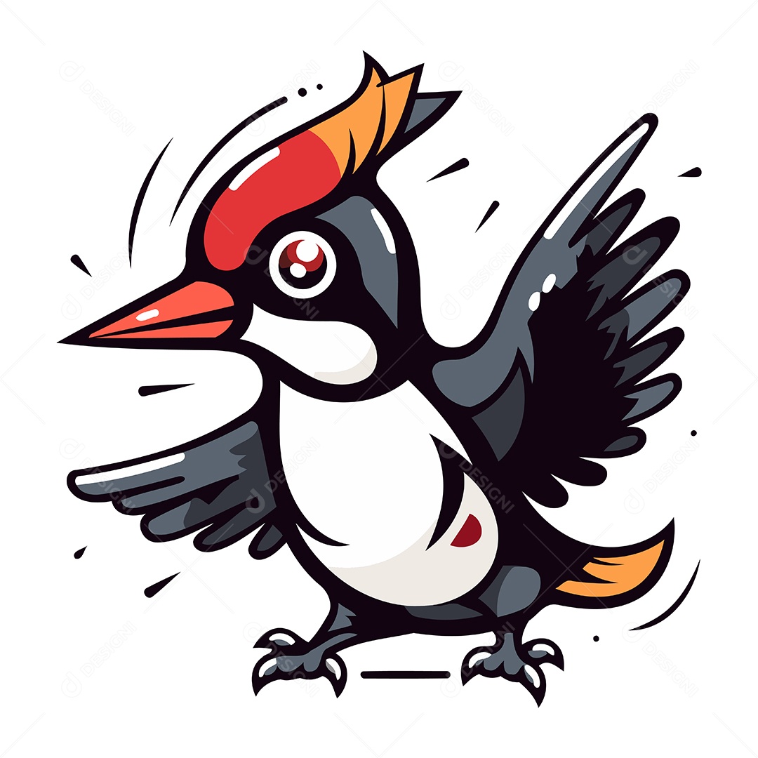 Pica Pau de Desenho Animado Ilustração Vetor EPS