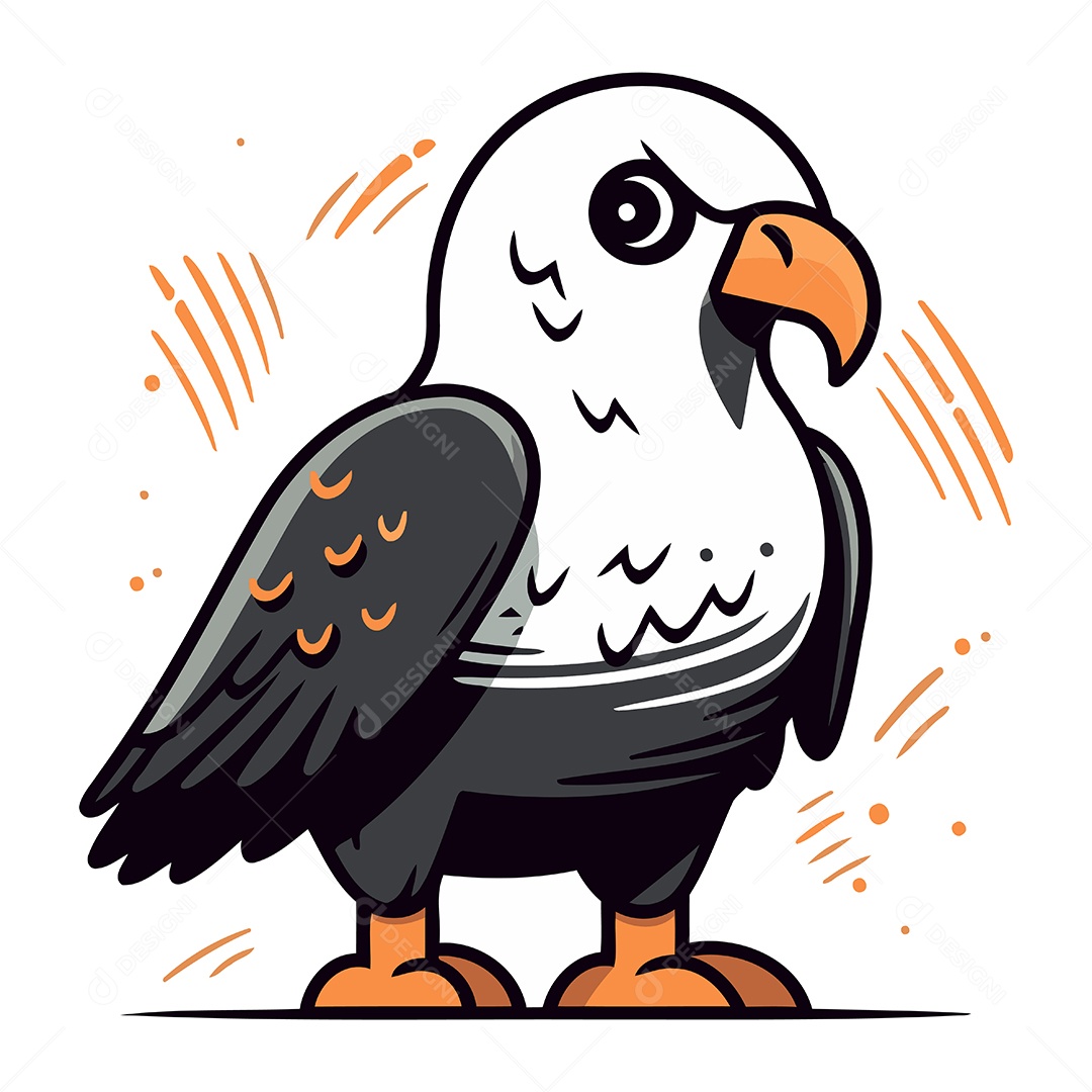 Águia de Desenho Animado Ilustração Vetor EPS