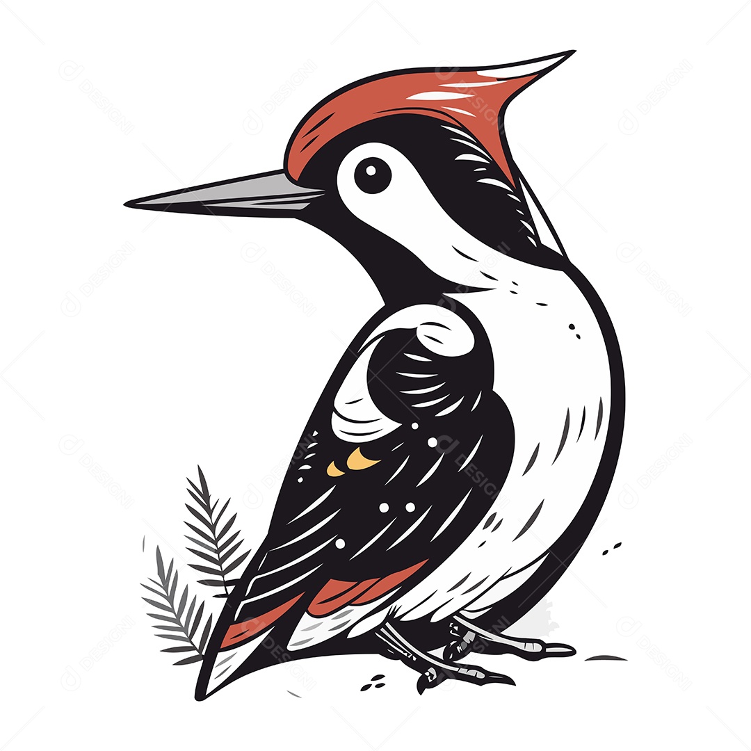 Pica Pau de Desenho Animado Ilustração Vetor EPS