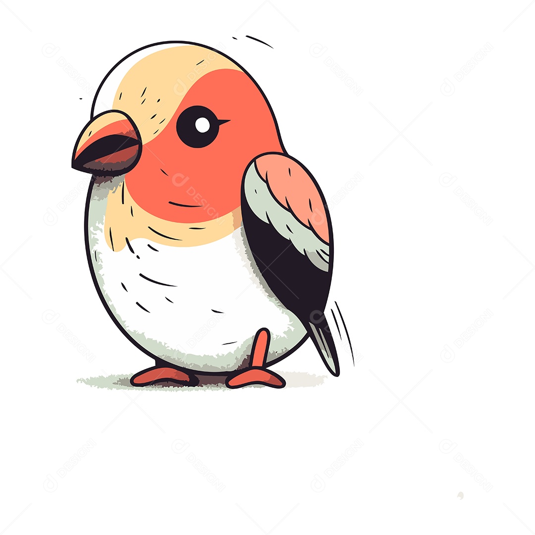 Pássaro Dom Fafe de Desenho Animado Ilustração Vetor EPS