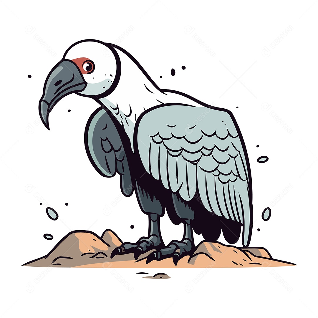 Abutre de Desenho Animado Ilustração Vetor EPS