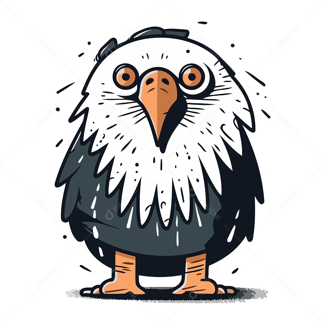 Águia Americana de Desenho Animado Ilustração Vetor EPS