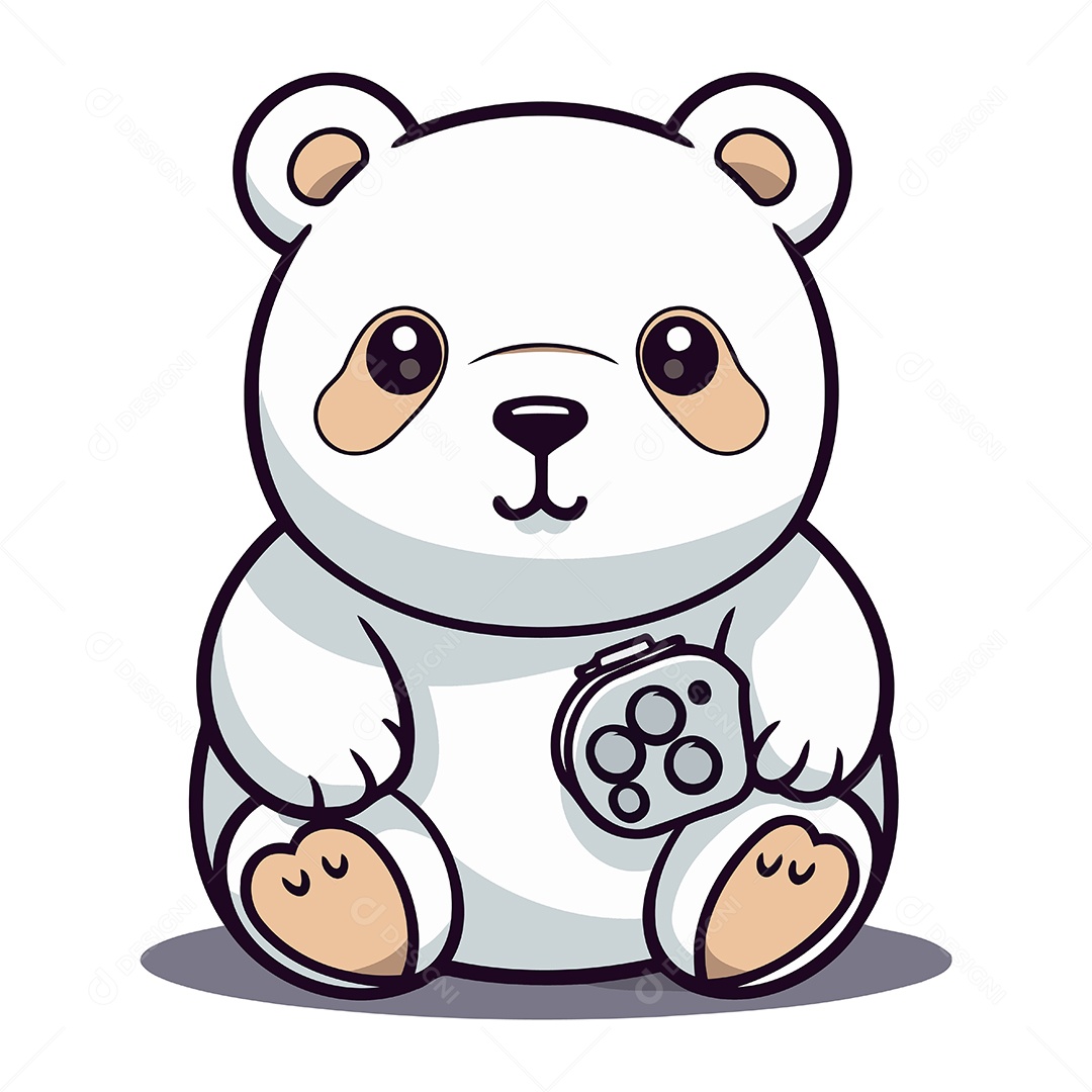 Urso Panda Fofo de Desenho Animado Ilustração Vetor EPS