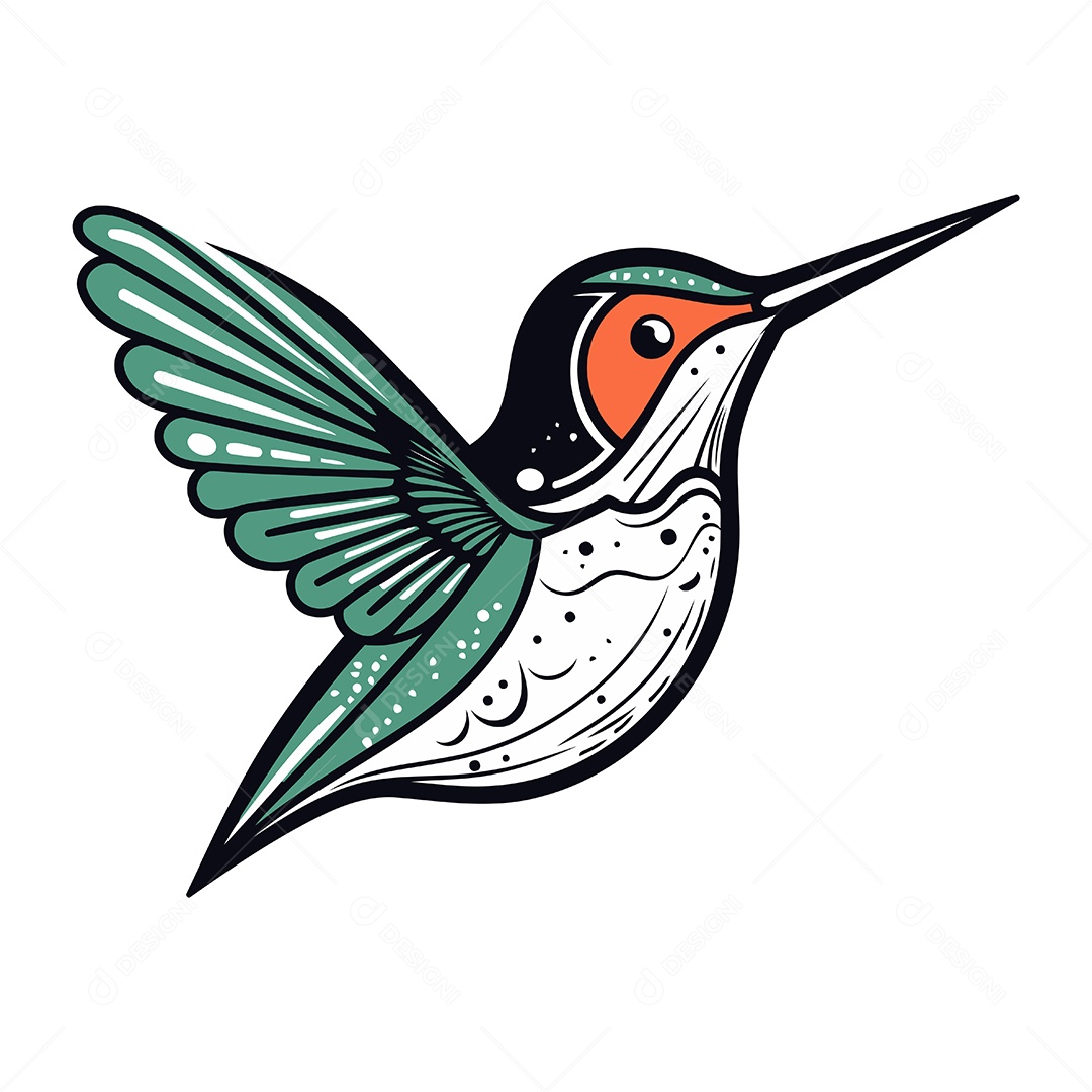 Beija Flor de Desenho Animado Ilustração Vetor EPS