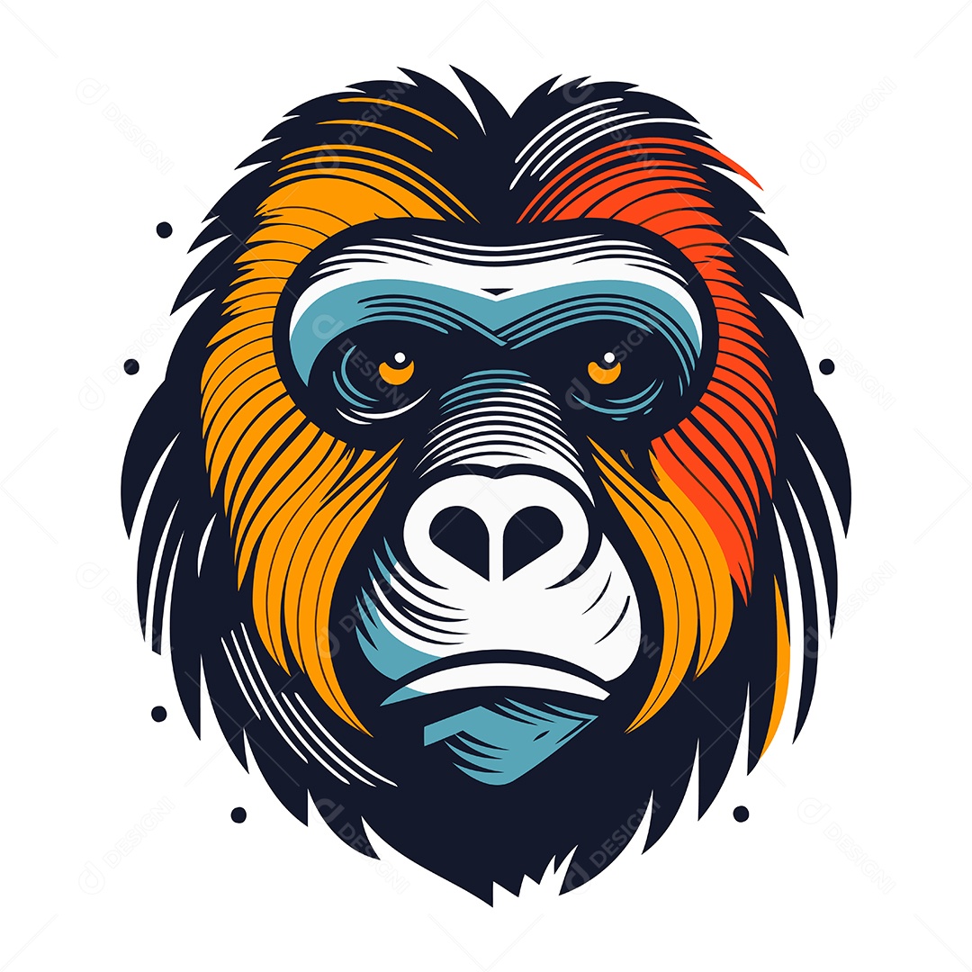 Macaco de Desenho Animado Ilustração Vetor EPS