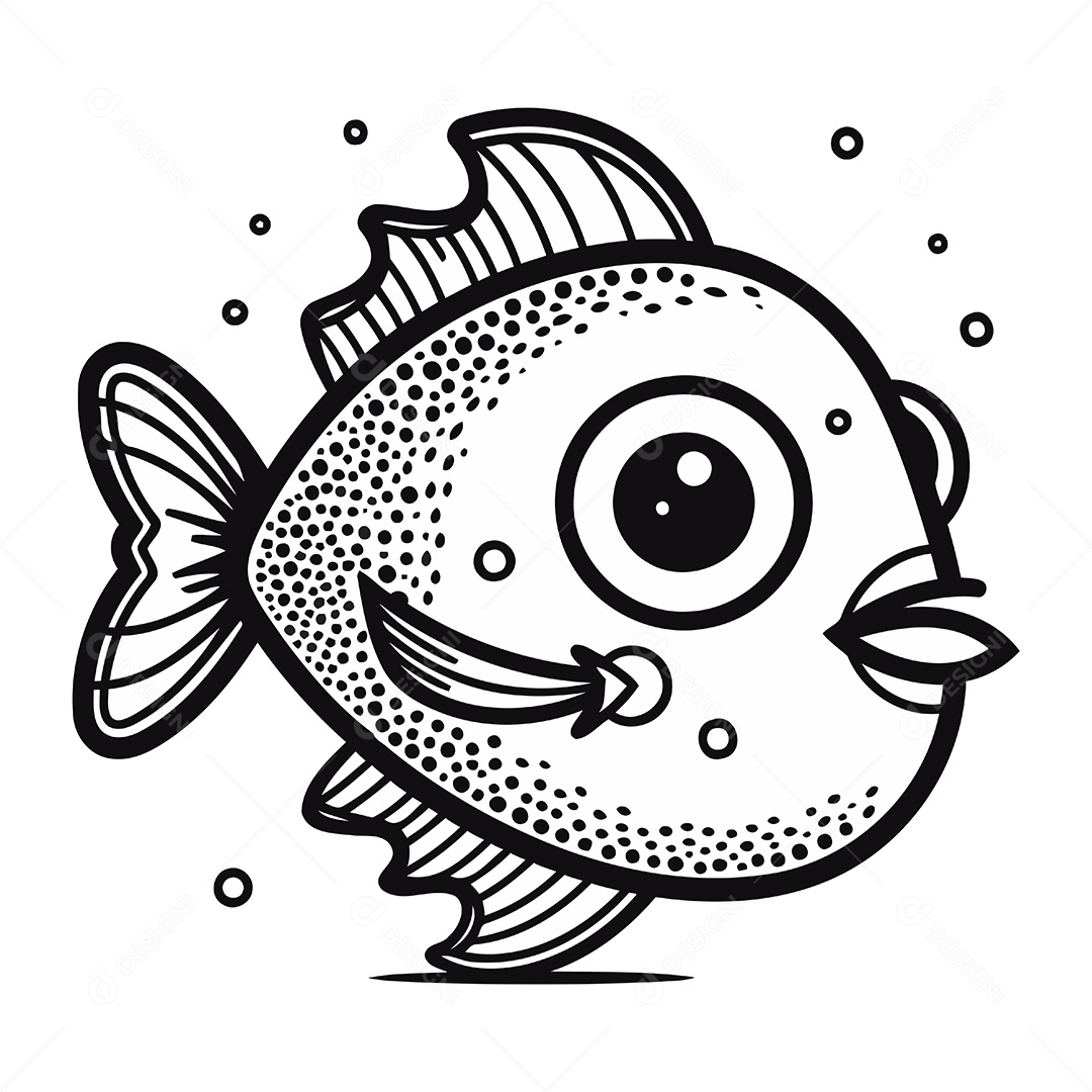 Peixe de Desenho Animado Ilustração Vetor EPS